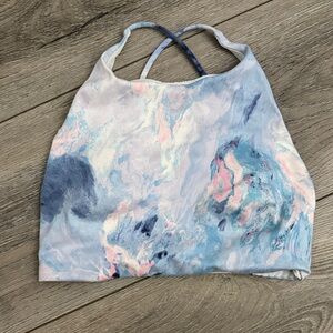 Victoria’s Secret - Marble Print Cropped Halter Tank - Pastel Blues & Pinks